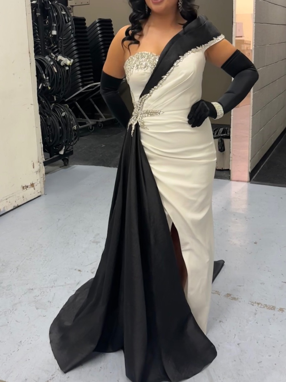 Couture Black and white elegant dress